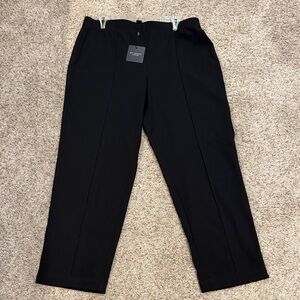 St. John Black Crease-Front Straight Pants